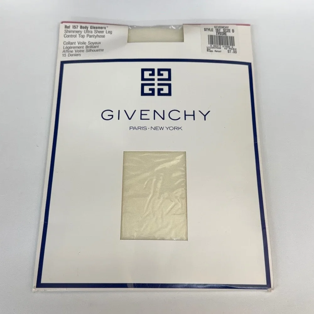 Vtg Givenchy Pantyhose Lot 3 Pairs Body Gleamers Smoothers Size D‎ Black Ivory